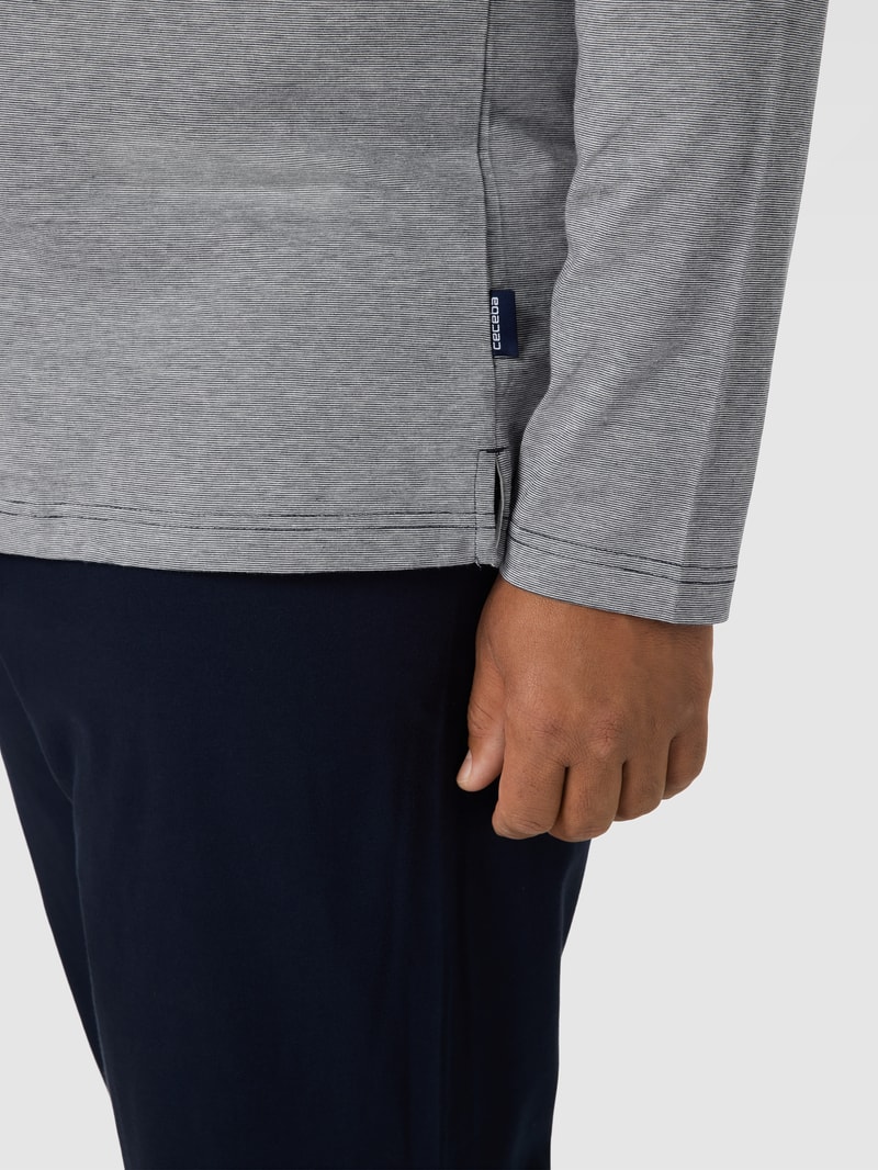 PLUS SIZE Pyjama mit Brusttasche Modell 'SEOUL' in marineblau