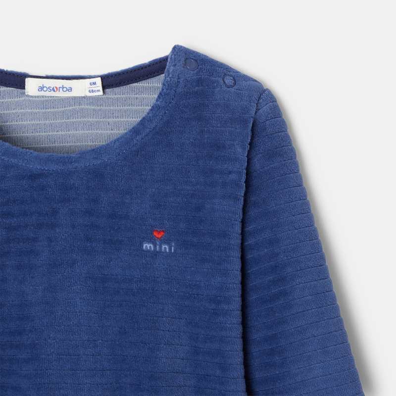 Pyjama en velours ottoman bleu mixte Absorba