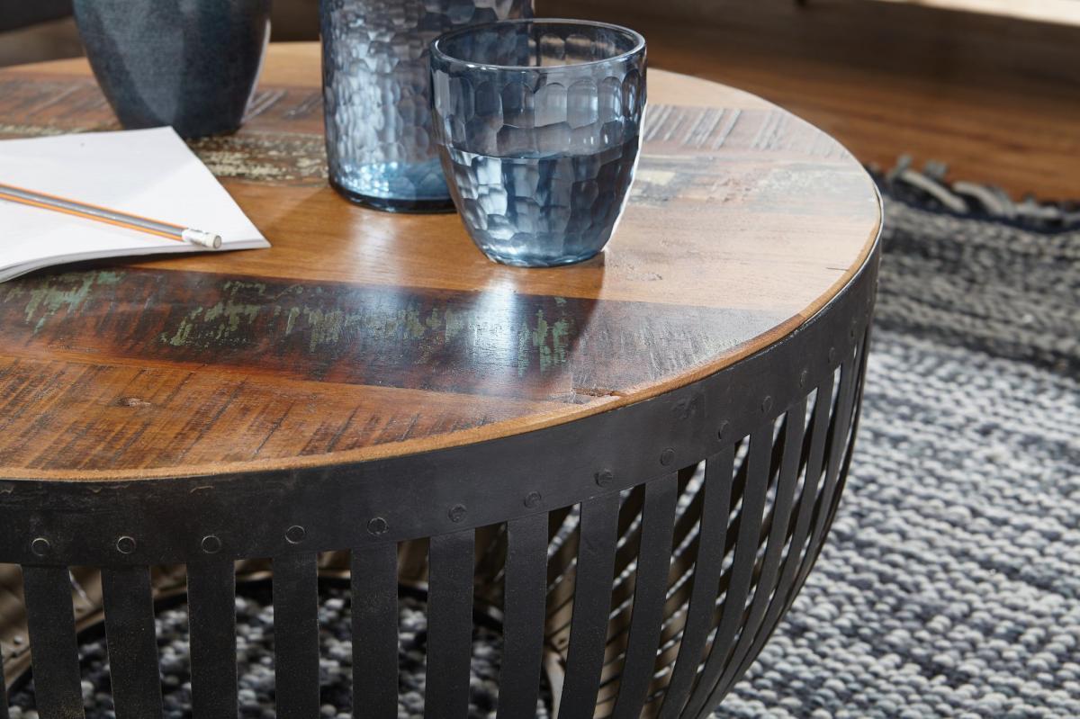 Wohnling Couchtisch NISHA 70x33x70 cm Holz / Metall