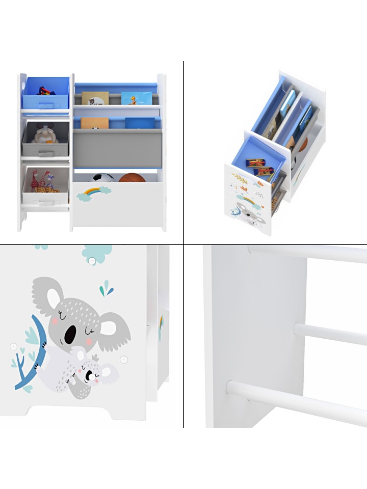 en.casa Kinderregal Vimianzo in Blau (H)60cm (B)65cm (T)30cm günstig kaufen onesize