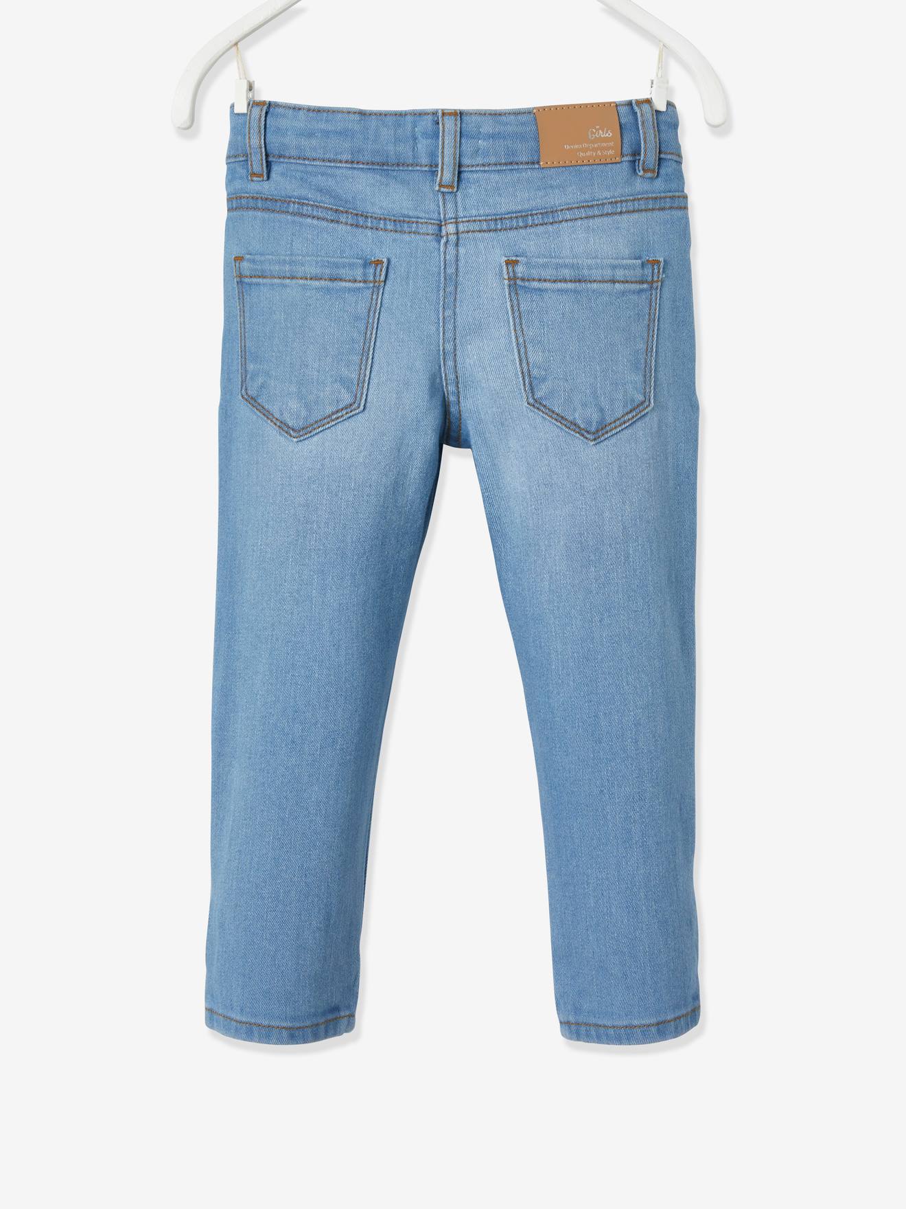 Vertbaudet Mädchen 3/4-Jeans, Blumenstickerei Oeko-Tex - double stone