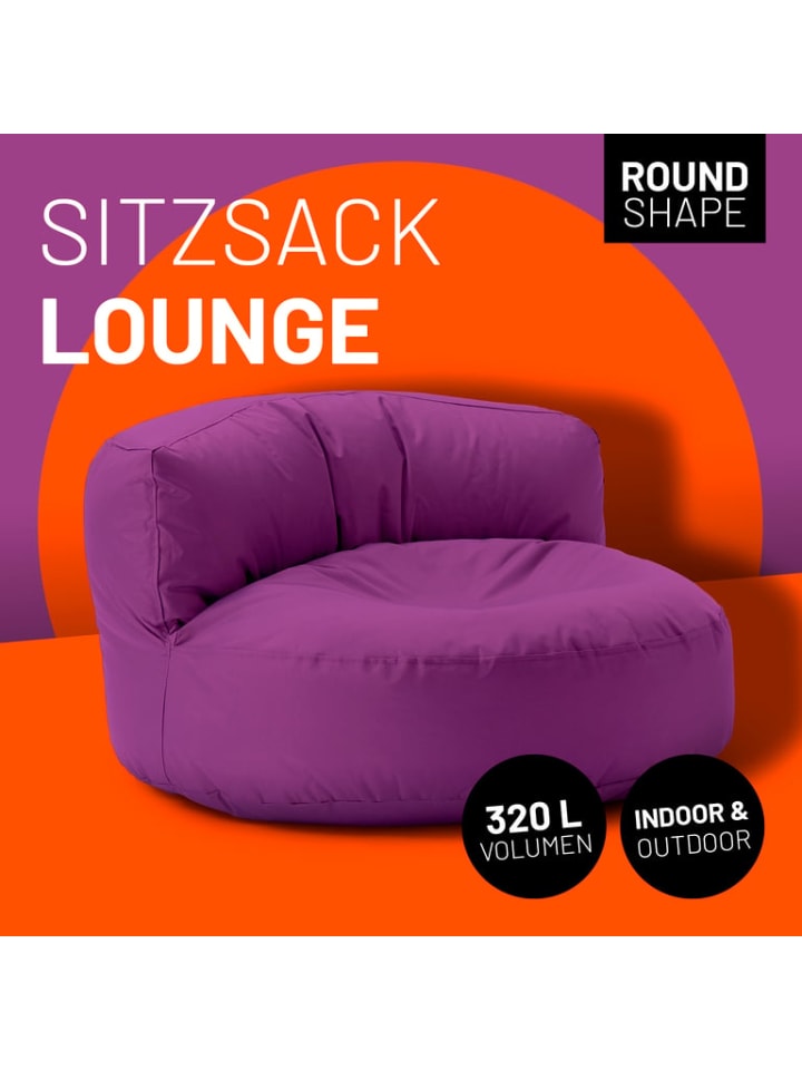 Lumaland Outdoor Sitzsack Lounge Sitzsack Sofa 320l - 90 x 50 cm - Lila günstig kaufen onesize