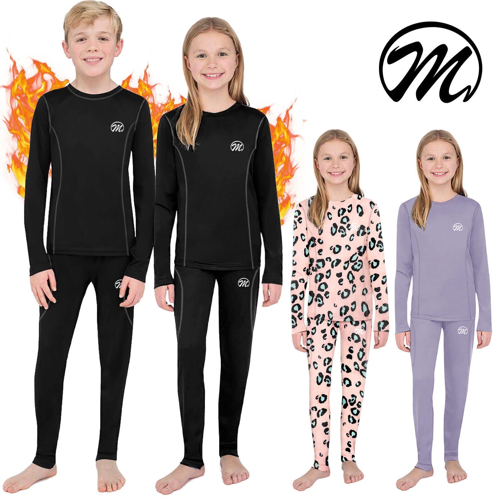MEETYOO Thermounterhemd Kinder Thermounterwäsche Thermo Unterwäsche Set (Unterhemd Unterhose, Ski Fleece Sport Funktionswäsche) Funktionsunterhemd Skiunterwäsche