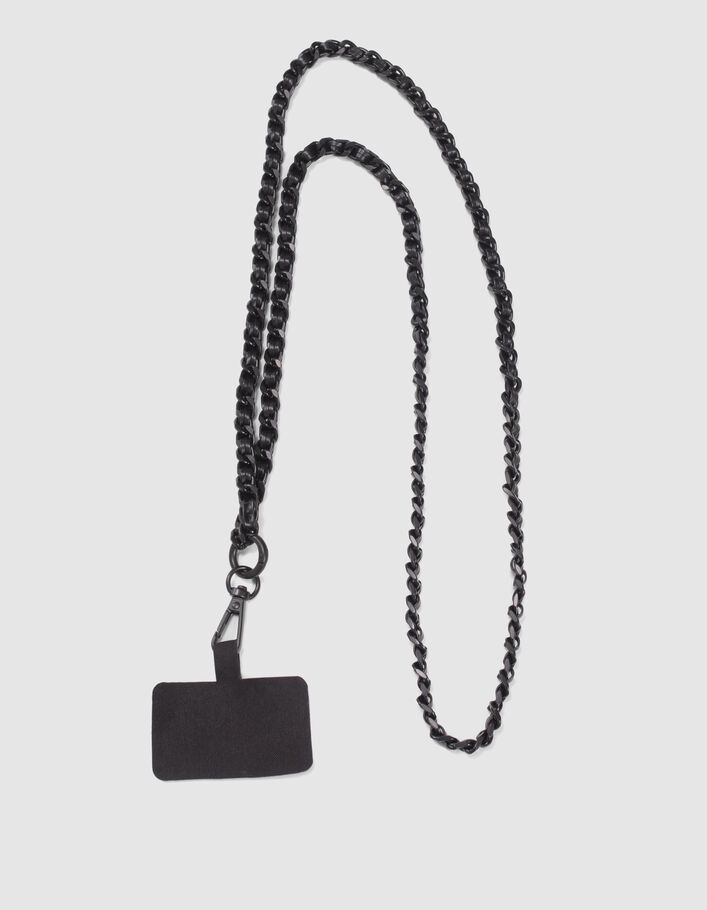 Chaîne-bijou noire pour téléphone Femme