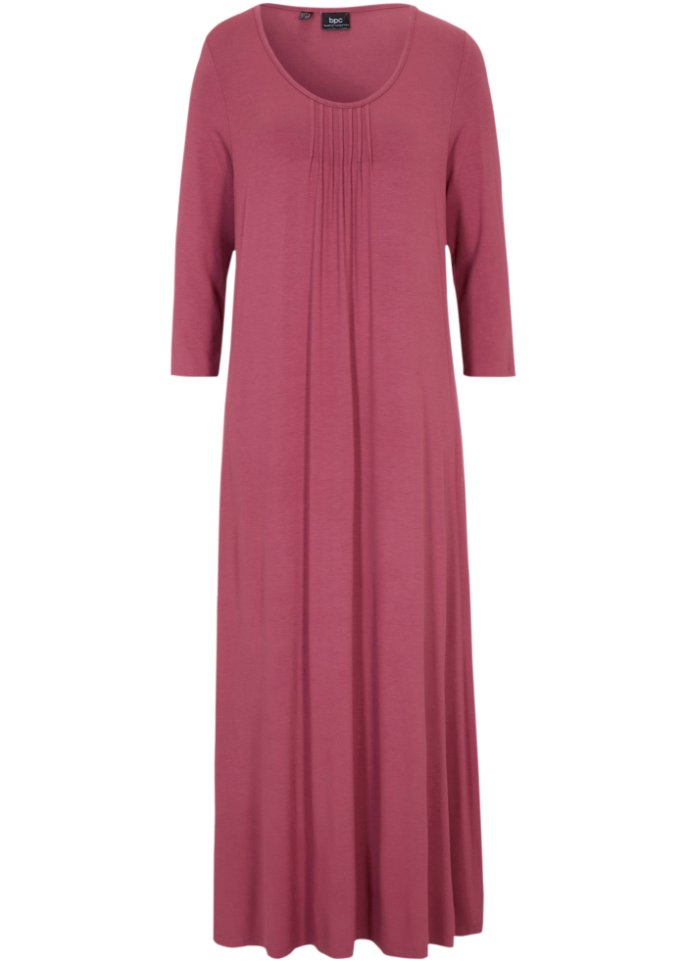 Viskose-Maxikleid in leichter A-Linie, 3/4 Arm