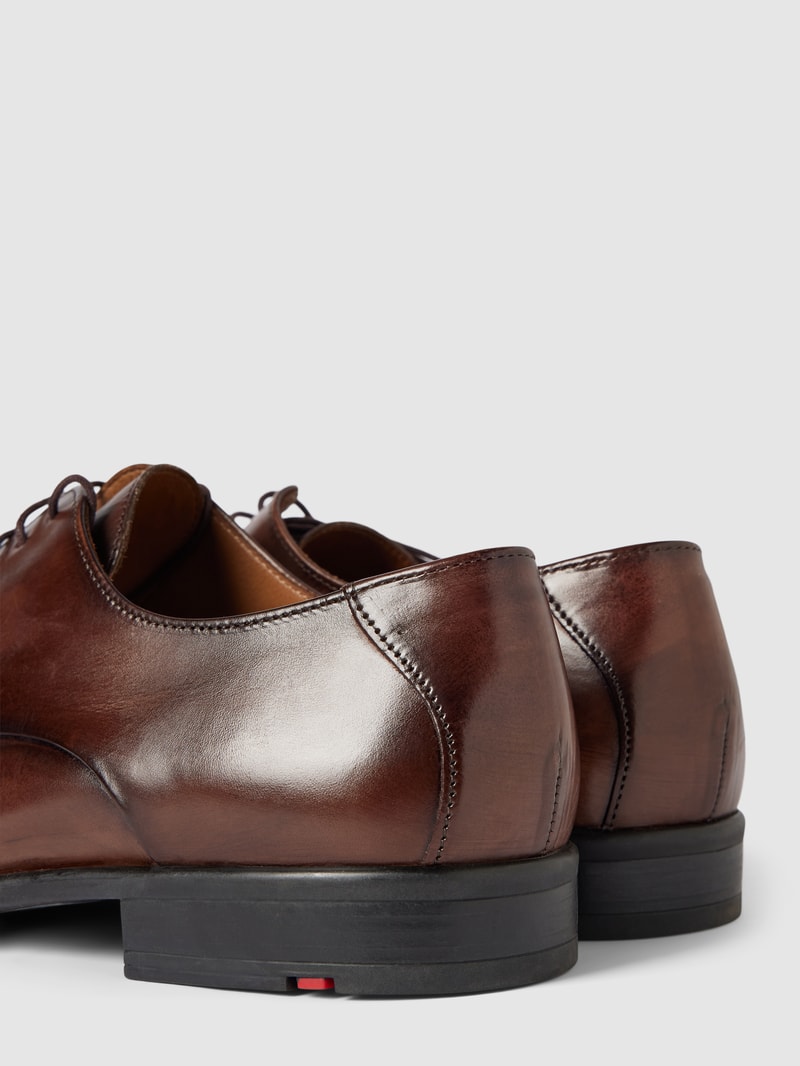 Derby-Schuhe aus Leder Modell 'NIK' in dunkelbraun