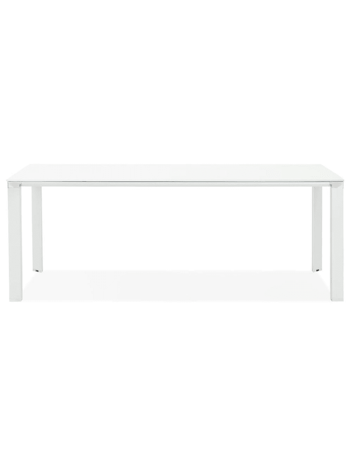 KADIMA DESIGN Schreibtisch Glas & Metall, 200x100cm minimalistisch funktional in Weiß günstig kaufen onesize