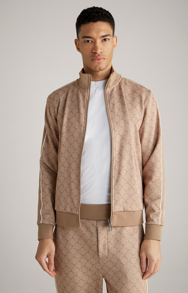 Cornflower-Sweatjacke Tayfun in Beige gemustert