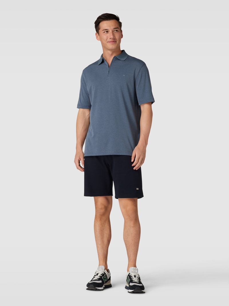Poloshirt mit Reißverschluss in rauchblau