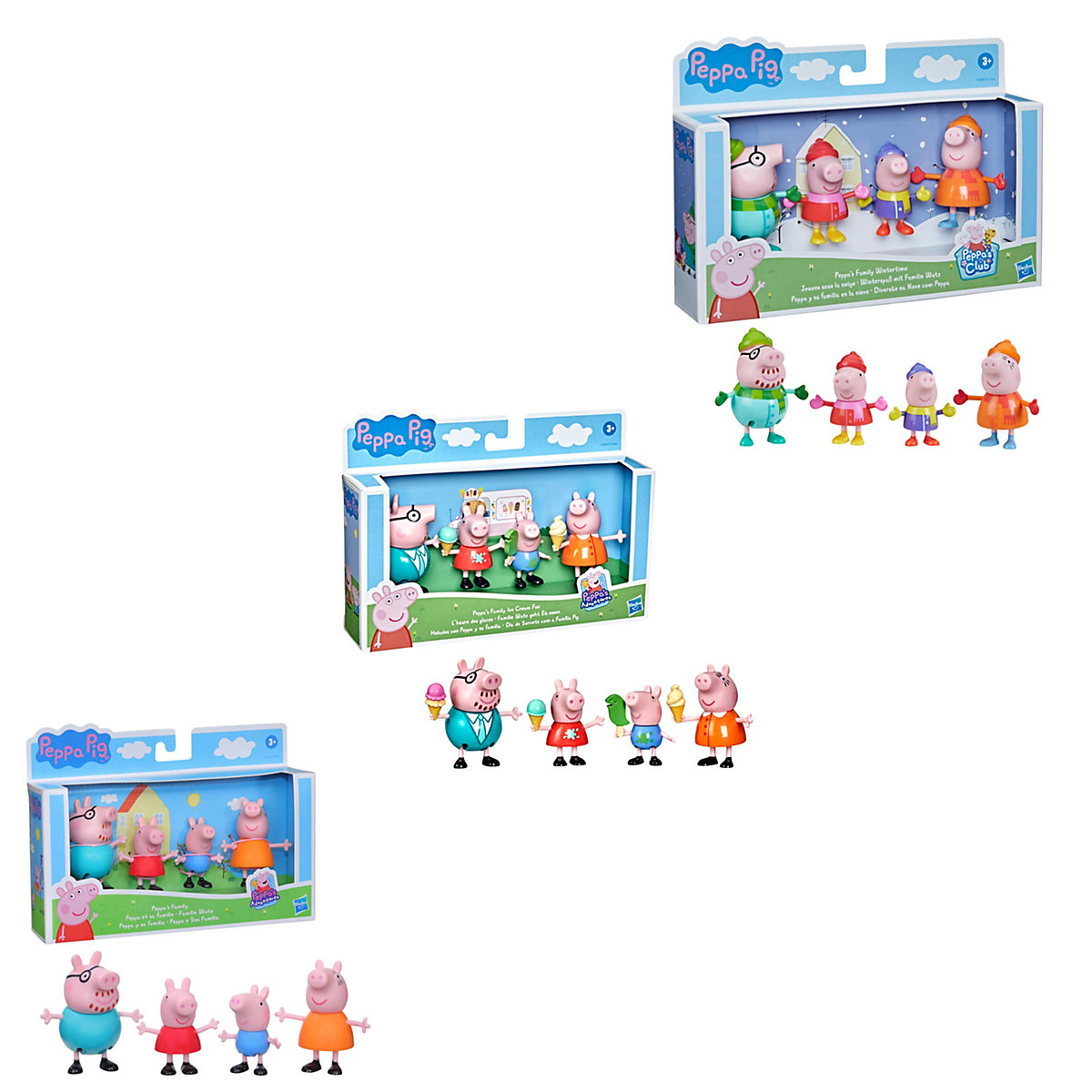 Peppa Pig Peppa’s Adventures Familienfiguren 4er-Pack Sortiment, ab 3 Jahren