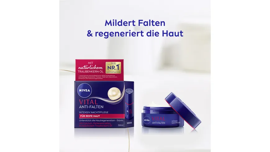 NIVEA VITAL Anti-Falten Intensiv Nachtpflege für Reife Haut 50 ml