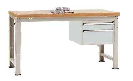 Manuflex Werkbank Complete Basic PROFI Standard Kunststoff, Stahl Lichtgrau 1.500 x 700 x 840 mm