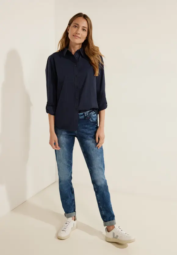 CECIL Unifarbene Baumwollbluse
