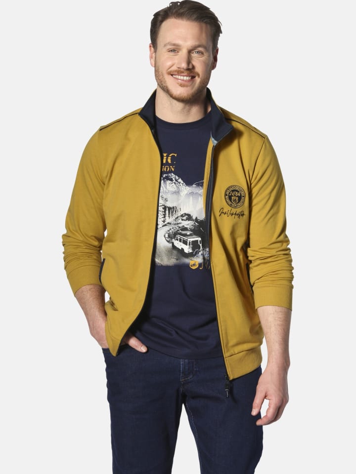 Jan Vanderstorm Sweatjacke ANDTARSEN in dunkelgelb günstig kaufen
