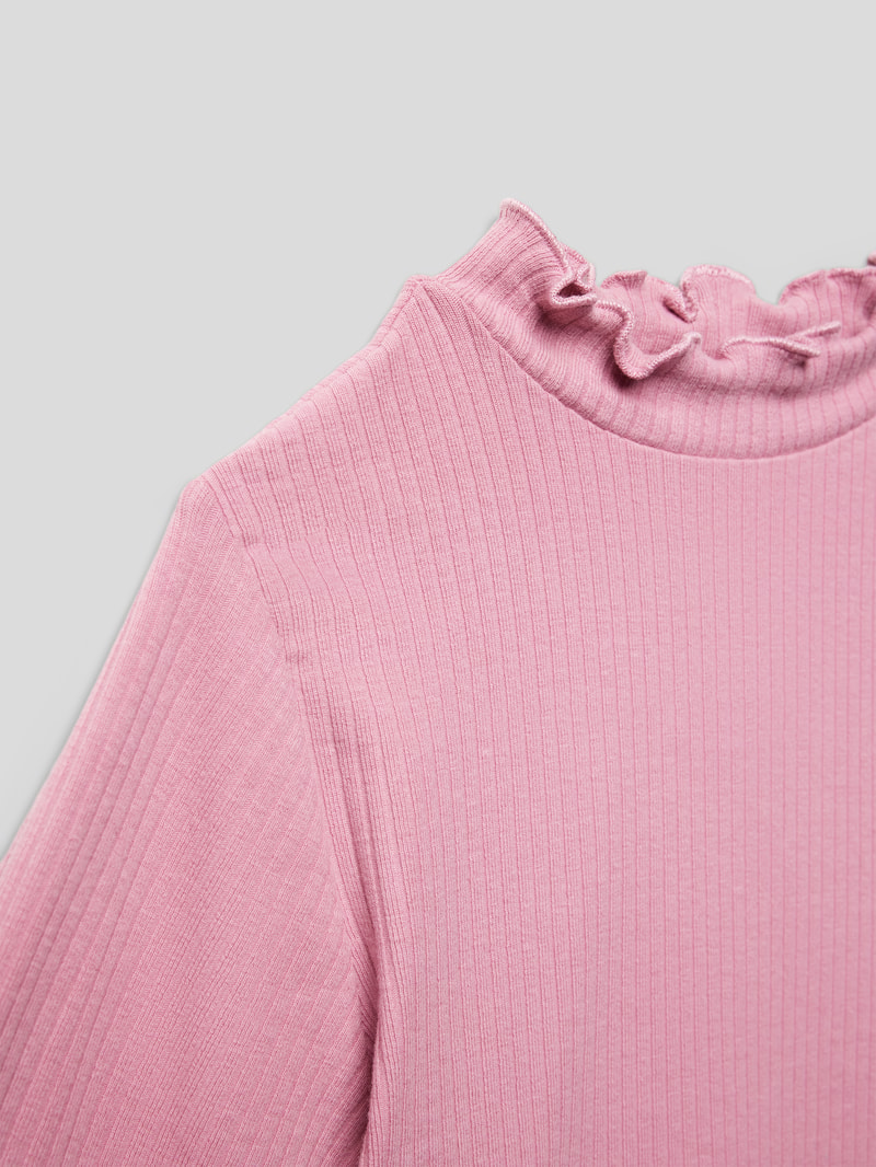 Longsleeve mit Muschelsaum in altrosa