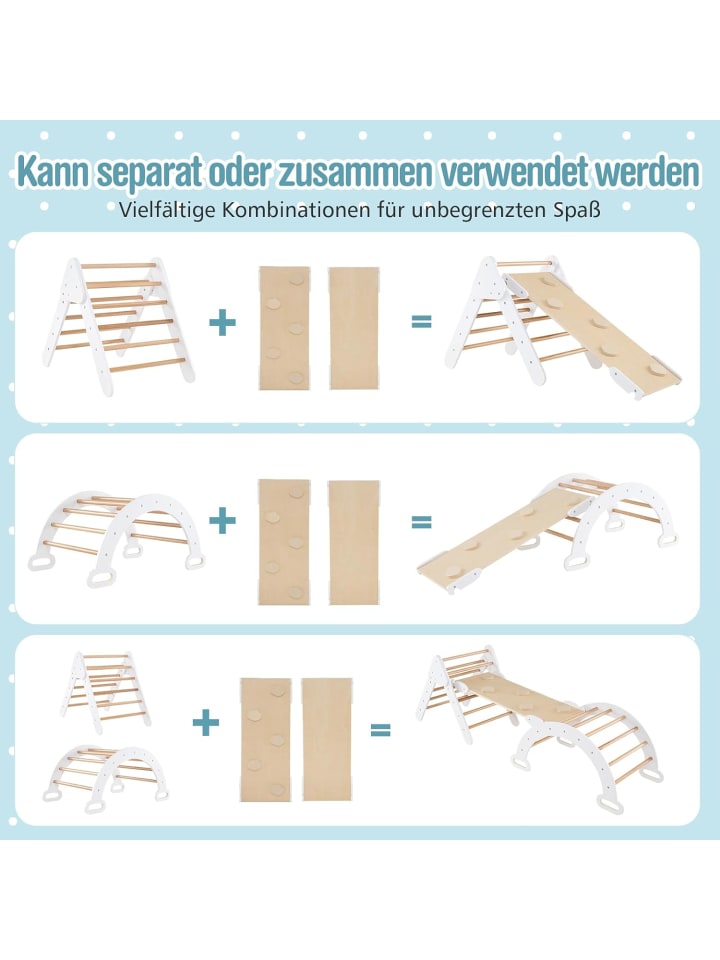 COSTWAY 4 in 1 Kletterdreieck ab 1 Jahre in Weiß günstig kaufen onesize