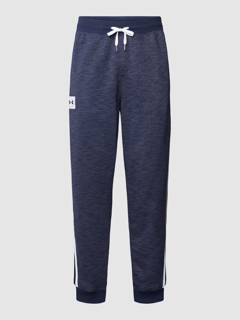 Sweatpants mit Label-Patch in marineblau