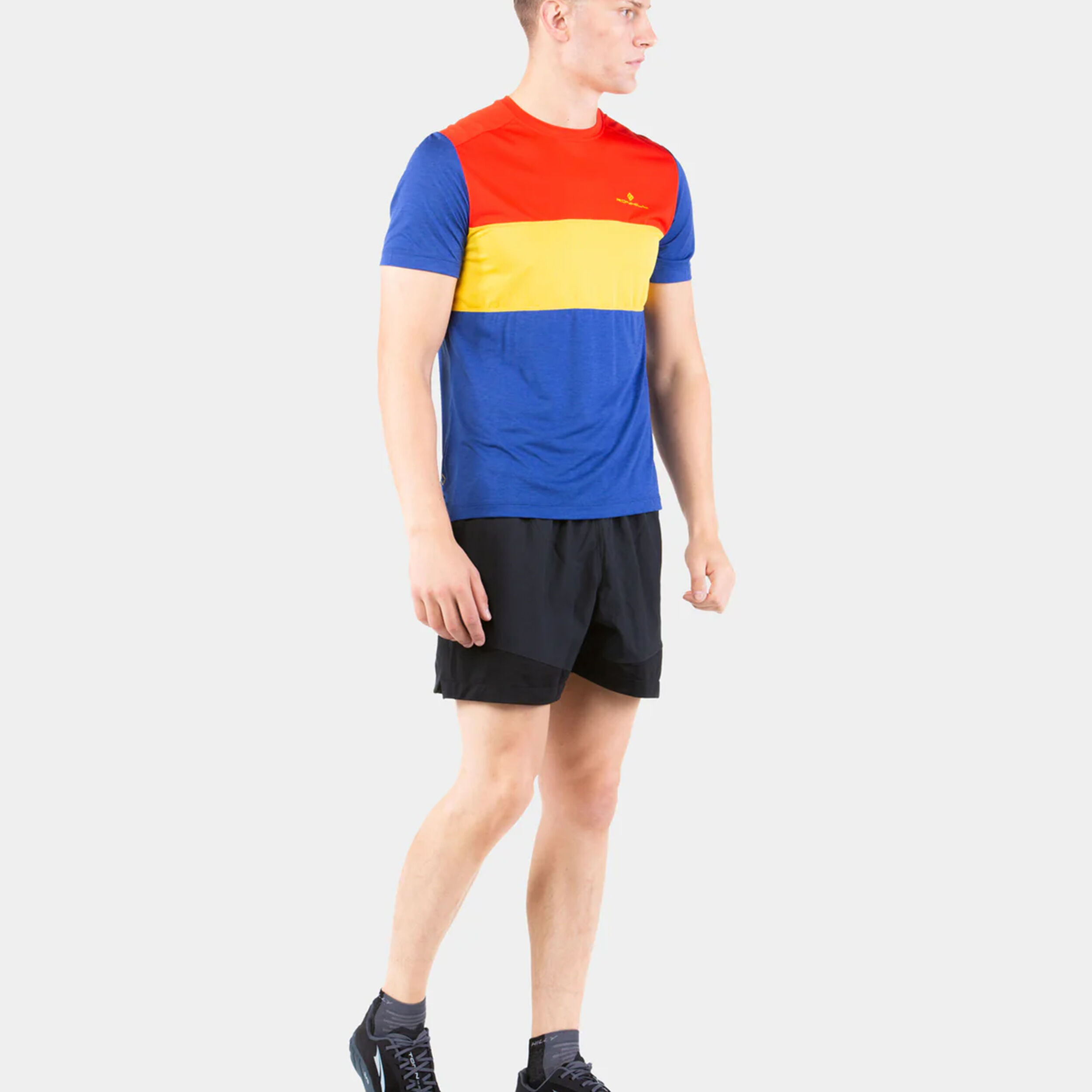 Tech Trio Laufshirt Herren - Blau, Orange