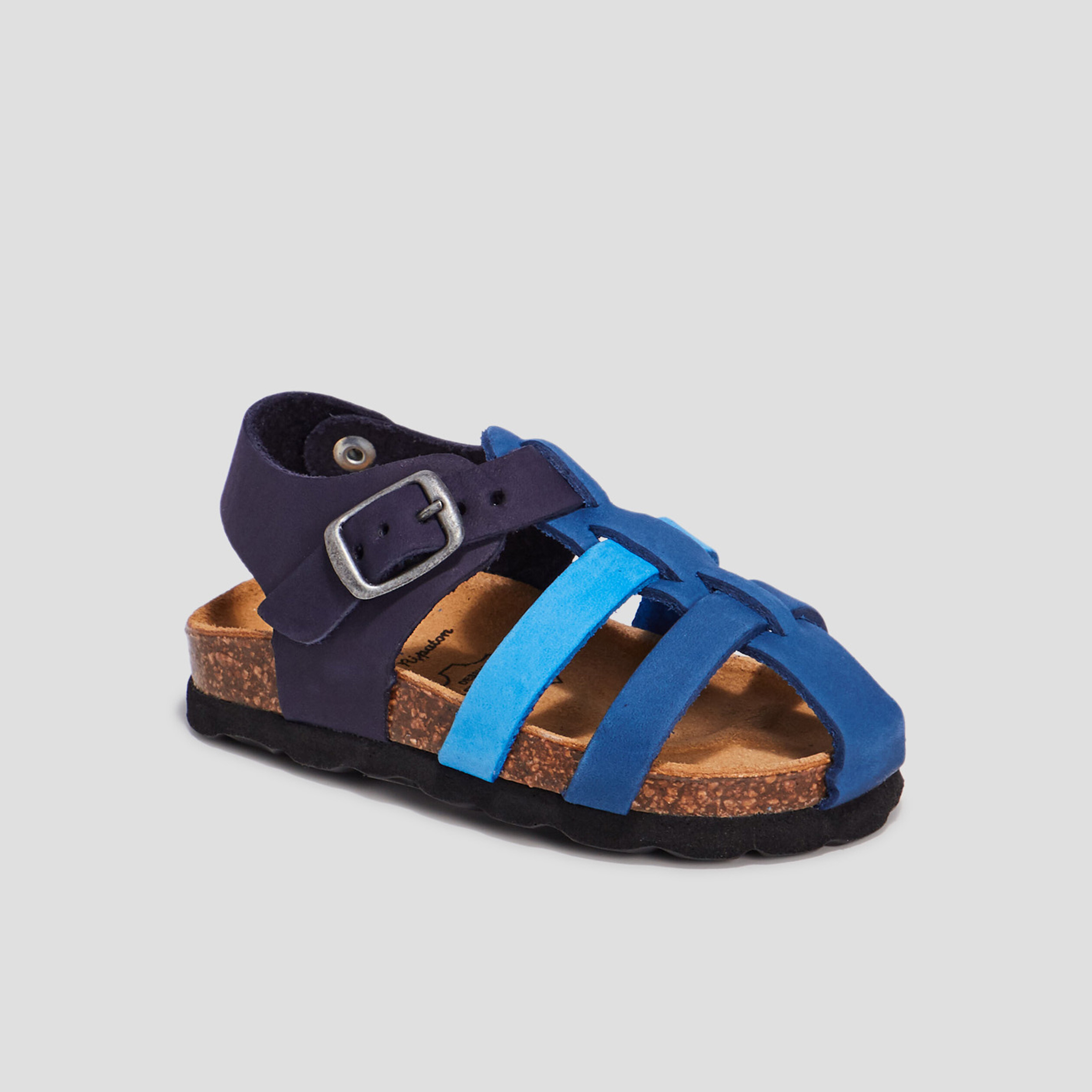 Sandales en cuir bleu marine bébé garçon | La Halle