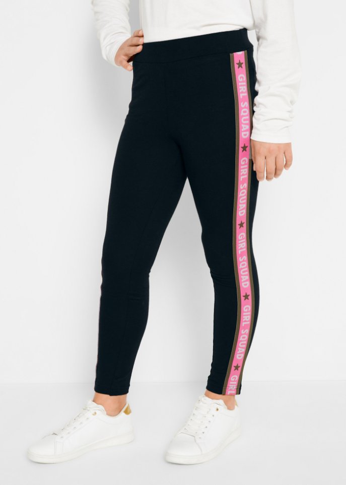 Mädchen Leggings mit Seitenstreifen
