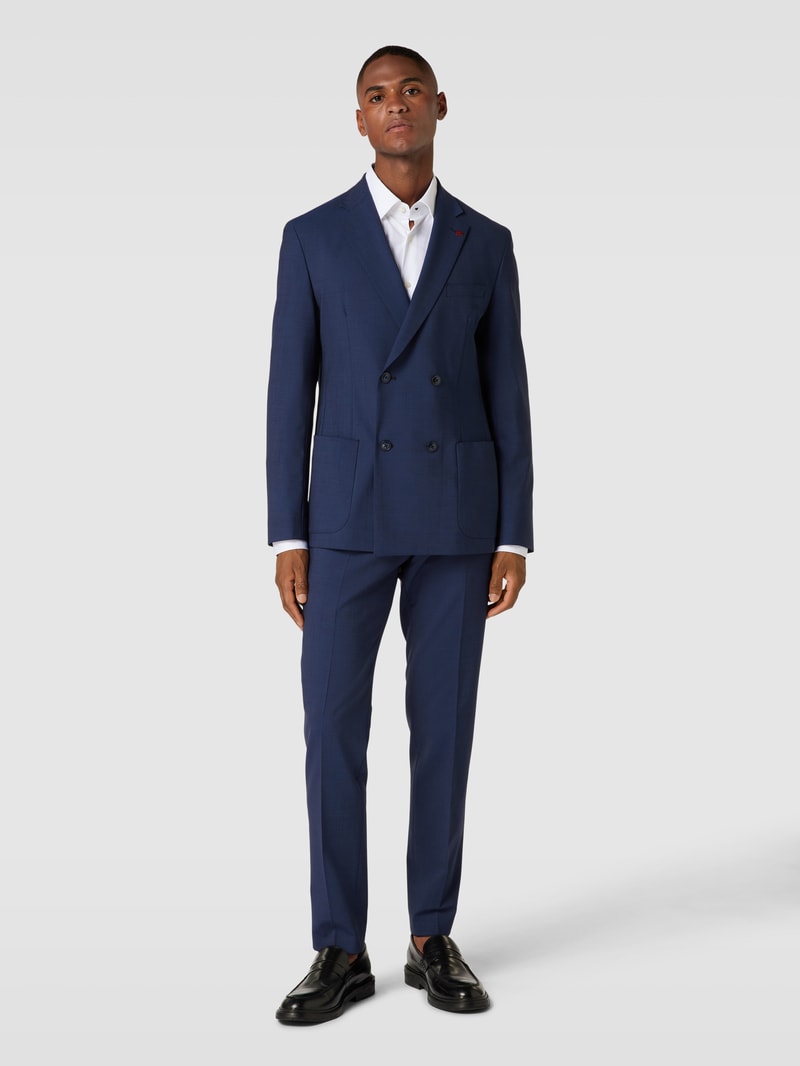 Slim Fit Anzug mit Strukturmuster in marineblau