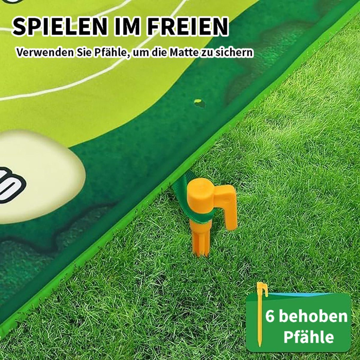 götäzer Golf-Abschlagmatte Lässiges Golfspielmatten-Set (Golfzubehör für Erwachsene und Kinder) (1-St), Grün, Klettverschluss, Spieltrainingshilfe – Herren (150 cm x 80 cm)