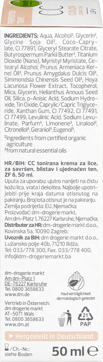 CC Creme Perfekter Teint LSF 6, 50 ml