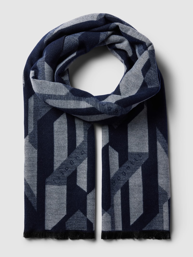 Schal mit Karomuster in marineblau