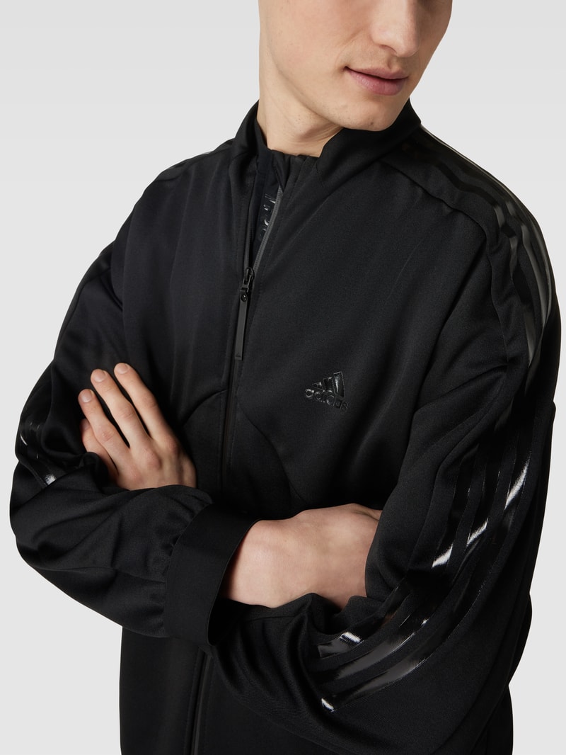 Sweatjacke mit Logo-Print Modell 'TIRO' in schwarz