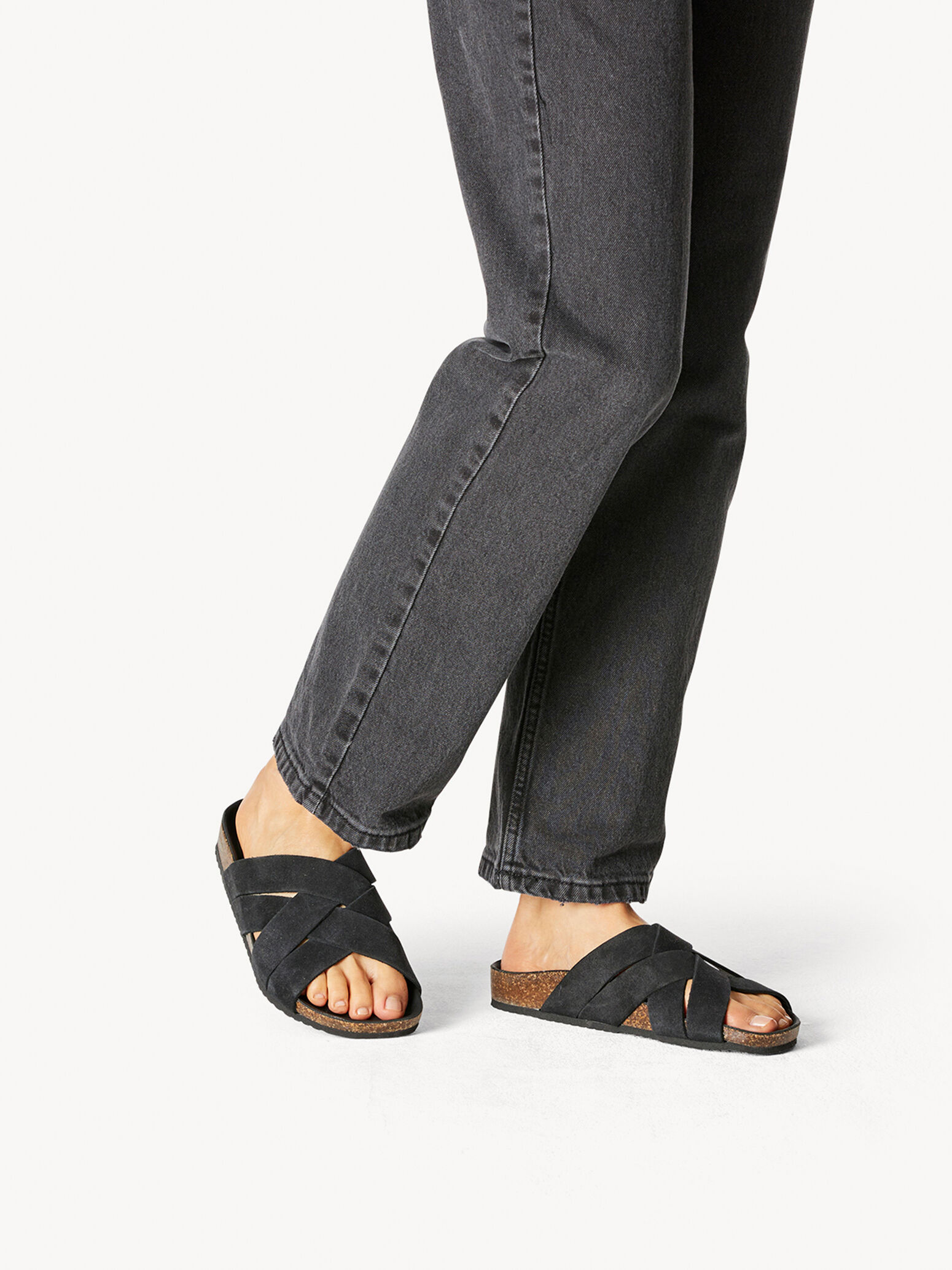 Mule en cuir - noir