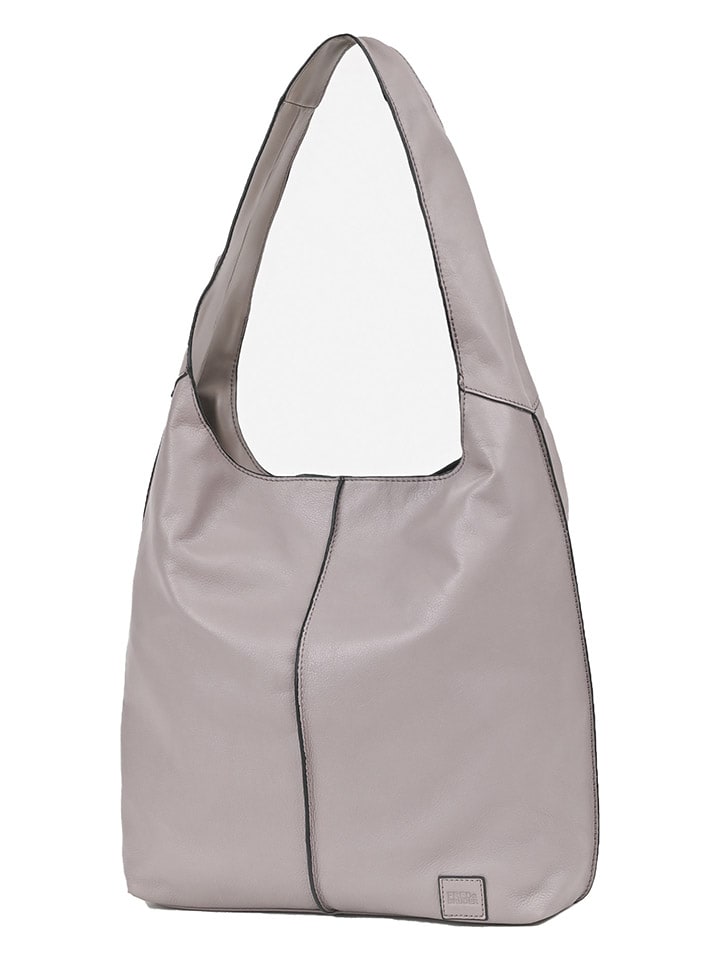FREDs BRUDER Leder-Schultertasche in Grau - (B)40 x (H)33 x (T)10 cm günstig kaufen onesize