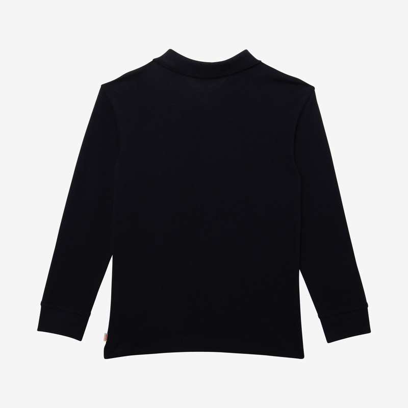 Polo garçon marine col rayé bleu Catimini