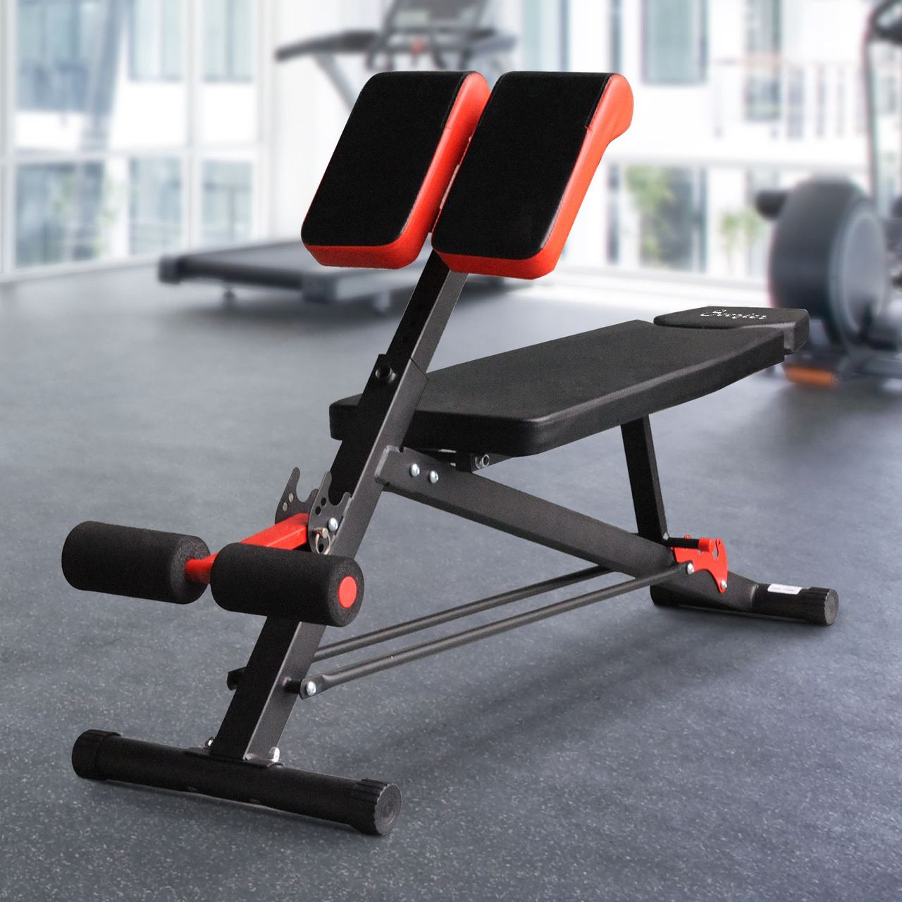 HOMCOM Hantelbank Fitnessbank Schrägbank Multifunktion Bauchtrainer Stahl