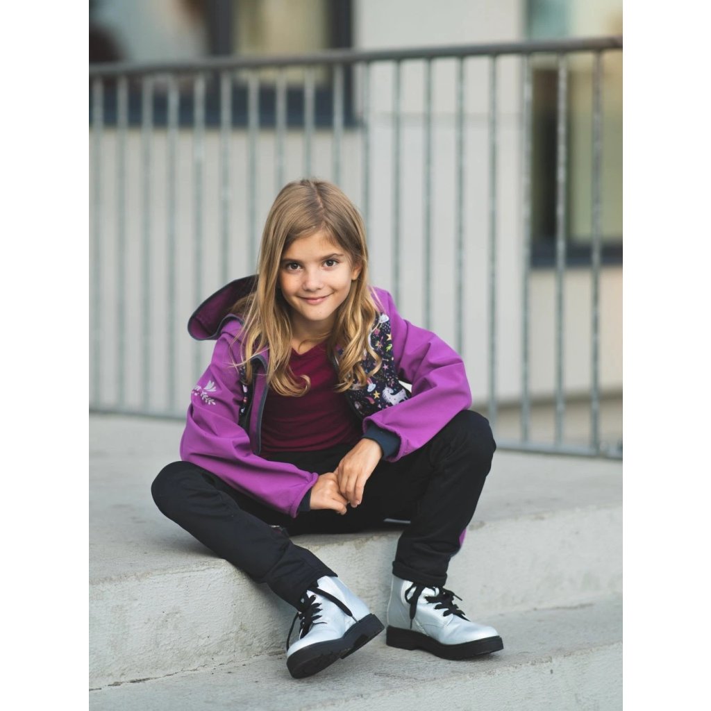Unuo Kinder-Softshellhose mit Fleece Sporty Schwarz