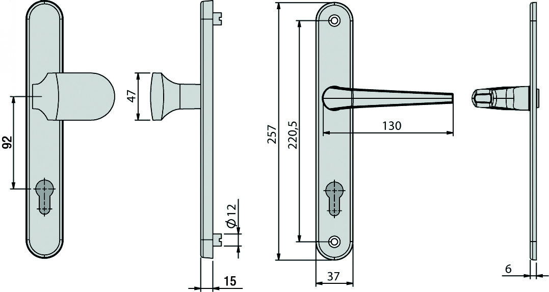 Basi Vollmaterial Schutzbeschlag Schmalrahmenschild rund Typ 7903-0609