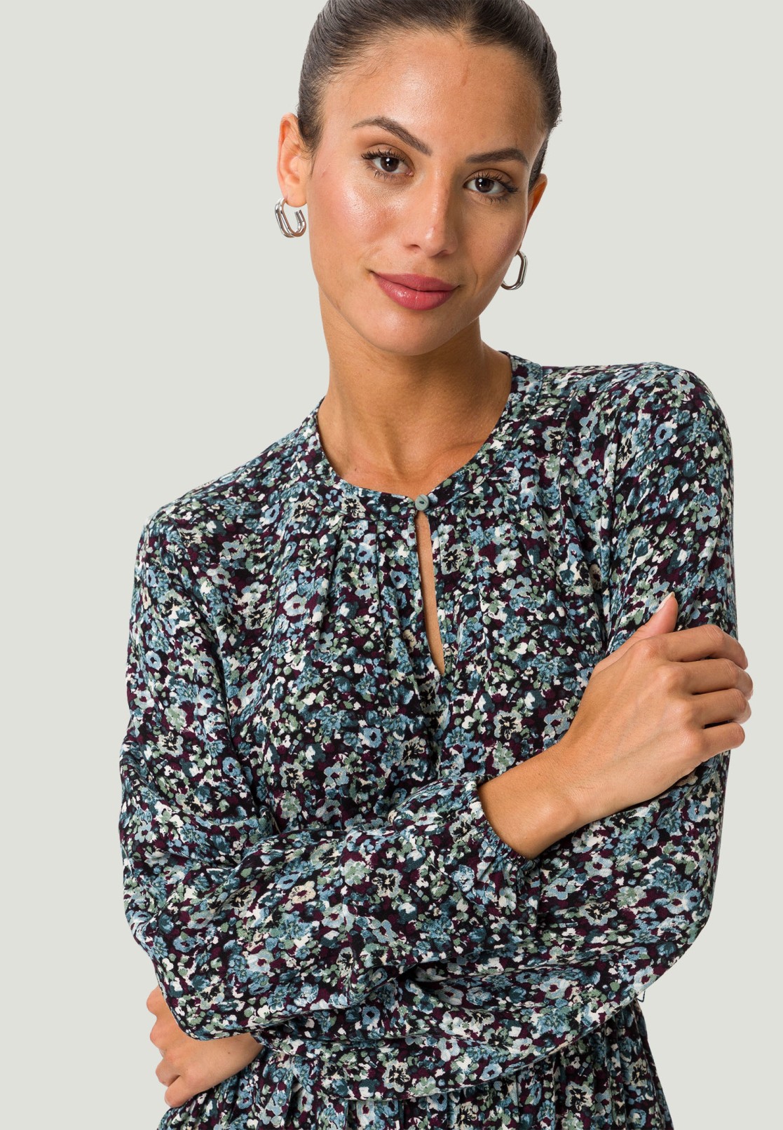 Crêpe-Kleid mit Blumenprint