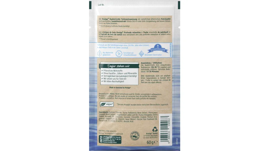Kneipp Badekristalle Tiefen-Entspannung 60 g
