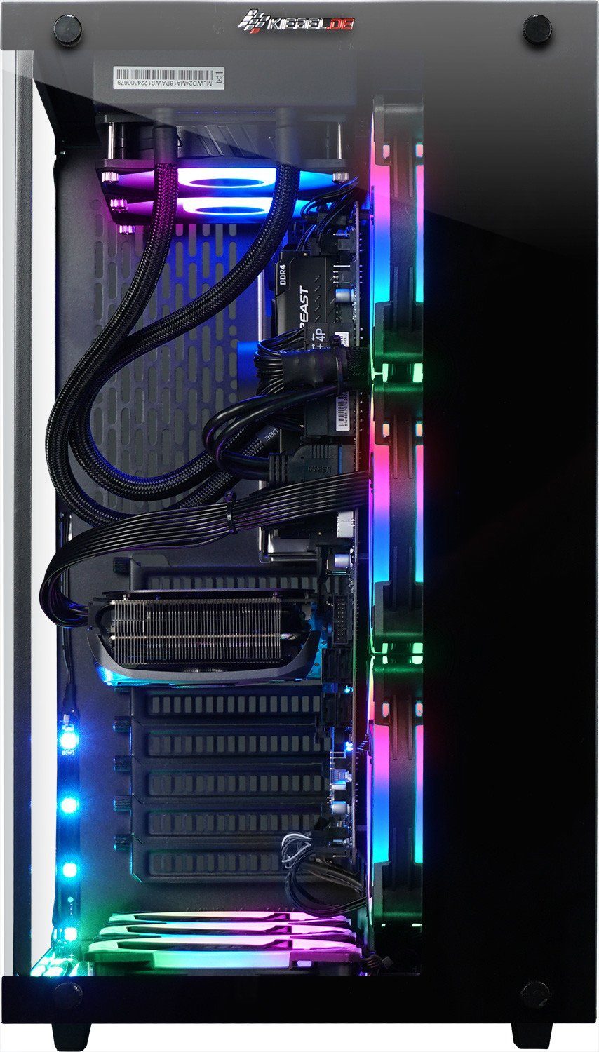 Kiebel Panorama Gaming-PC (Intel Core i9 Intel Core i9-11900KF, RTX 4070 Ti, 32 GB RAM, 2000 GB SSD, Wasserkühlung, RGB-Beleuchtung)