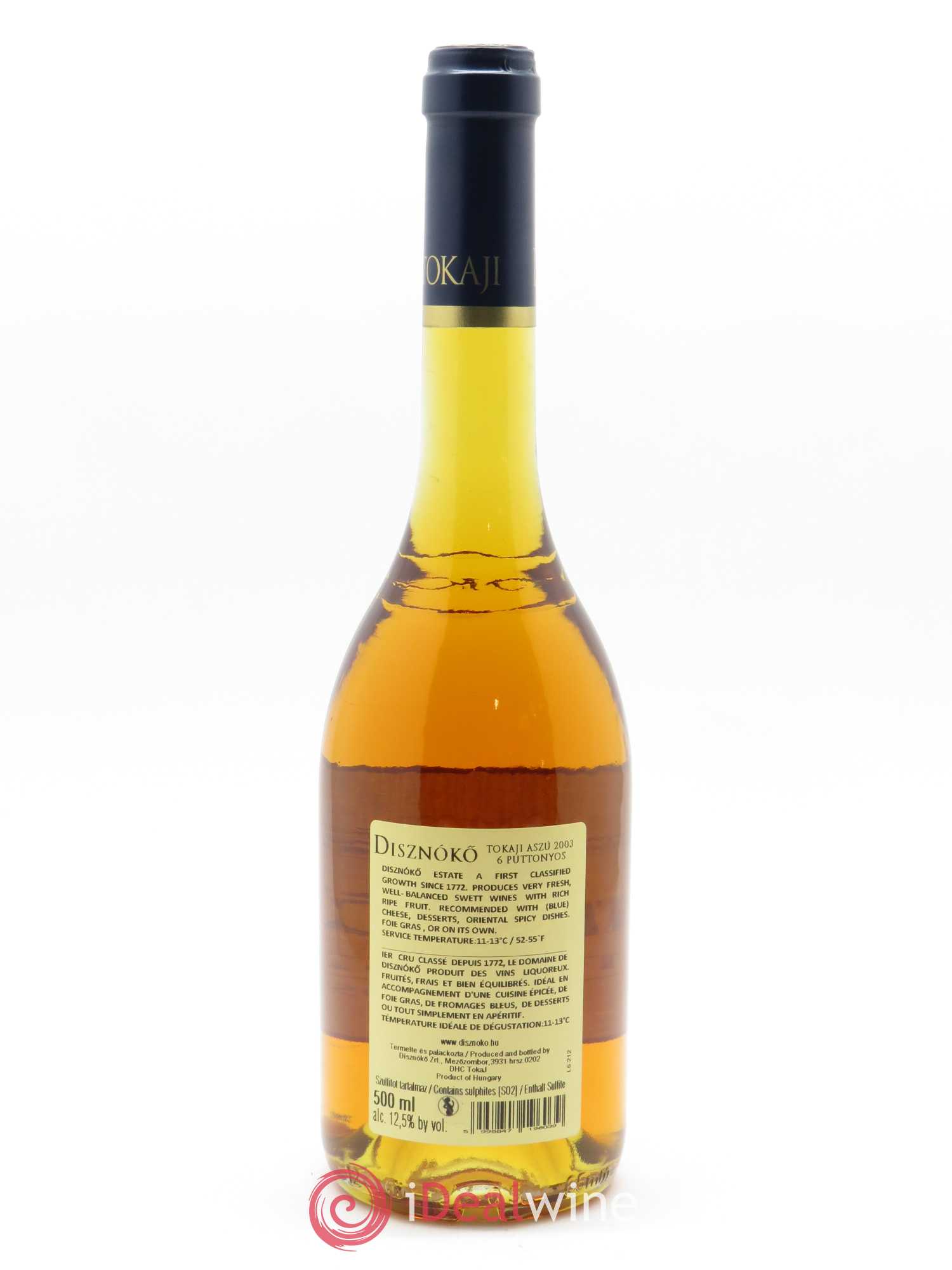 Tokaji Aszu 6 Puttonyos Disznoko (Domaine)  2003 - Lot de 1 Bouteille
