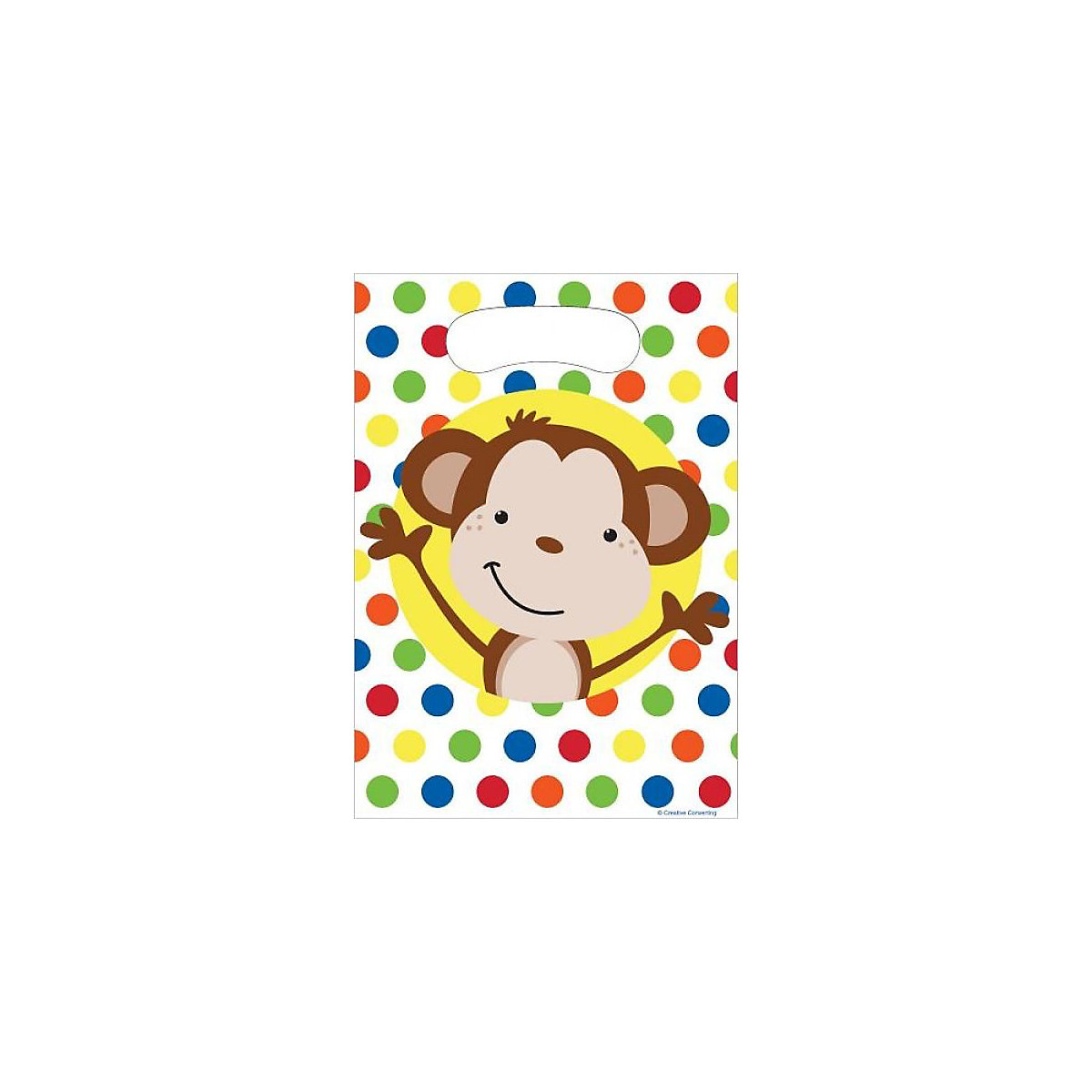 Geschenktüte Mitgebseltüte Frecher Affe, Kunststoff, 22 x 16 cm, 8 Stück