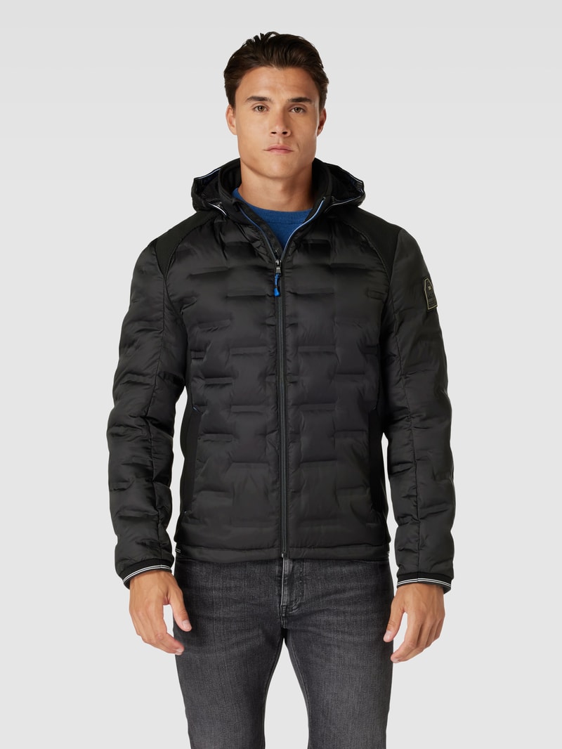 Steppjacke mit Label-Detail in schwarz
