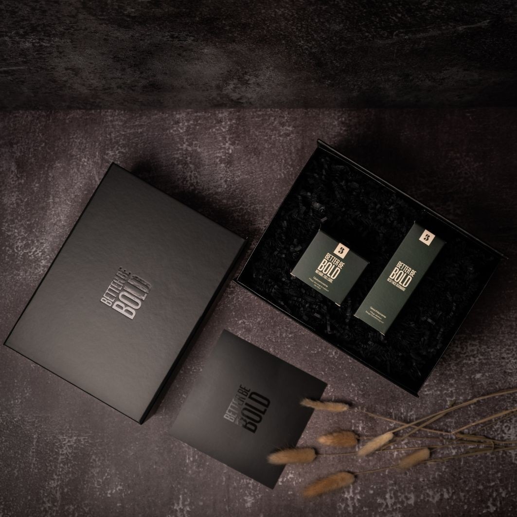 Geschenkbox für glückliche Glatzenträger