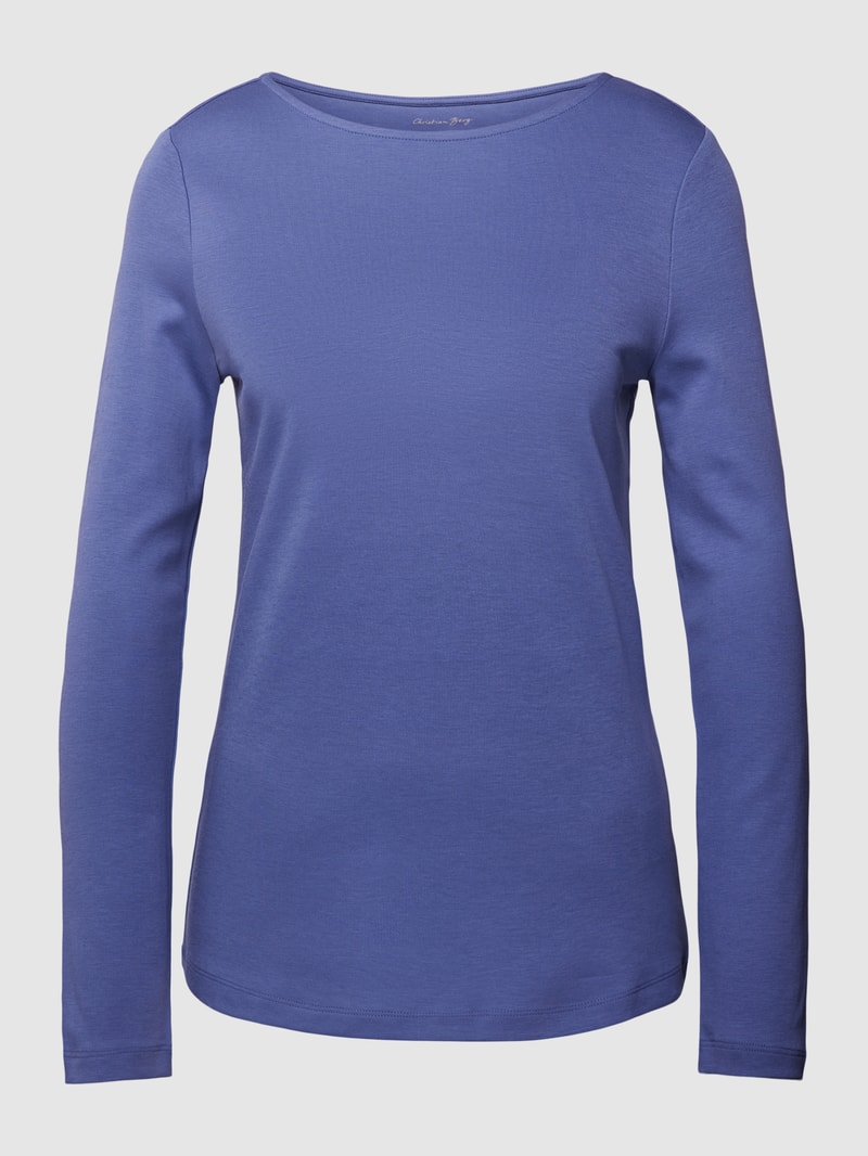 Longsleeve mit U-Boot-Ausschnitt in rauchblau