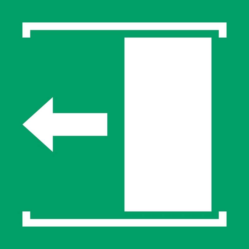 Djois Warnschild Schiebetür öffnet nach links Klebstoff, einschraubbar PP (Polypropylen) 30 (B) x 0,14 (H) cm 3 Stück