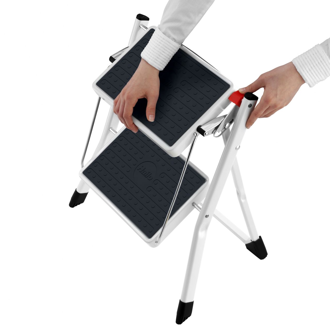 Bauzaunwelt Hailo MK60 Mini Klapptritt weiß 2 Stufen