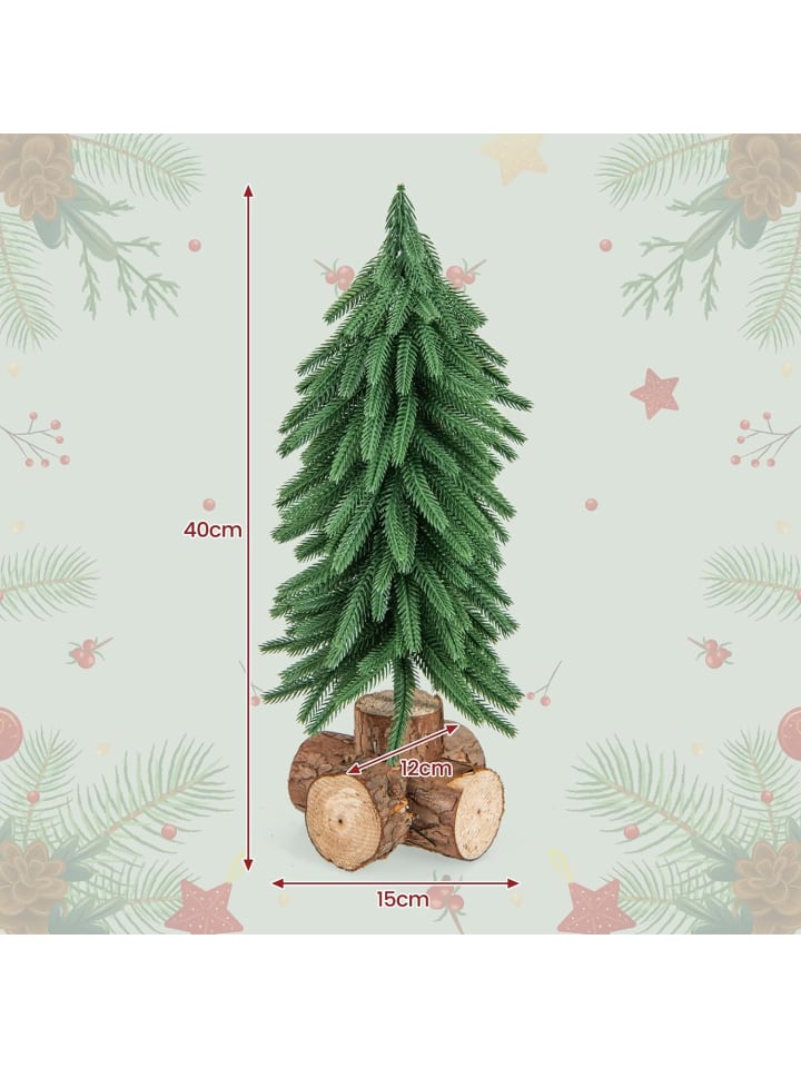 COSTWAY Mini Weihnachtsbaum mit Sockel in Grün günstig kaufen 40 cm
