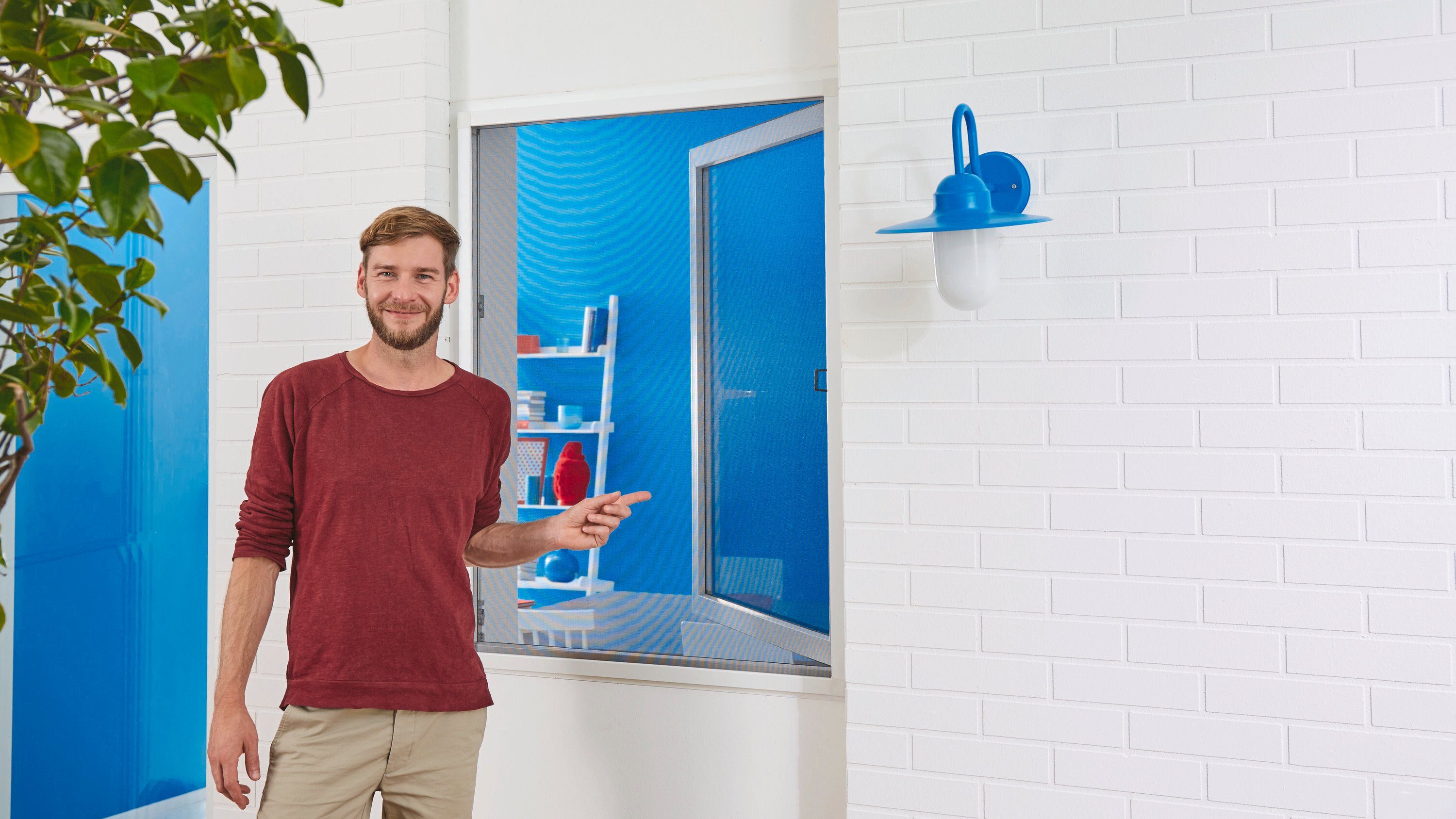 tesa Insektenschutz-Fensterrahmen Insect Stop ALU Comfort Fliegengitter für Fenster, (Packung, 1-St., Alurahmen), Insektenschutz für Fenster - Aluminiumrahmen - weiß