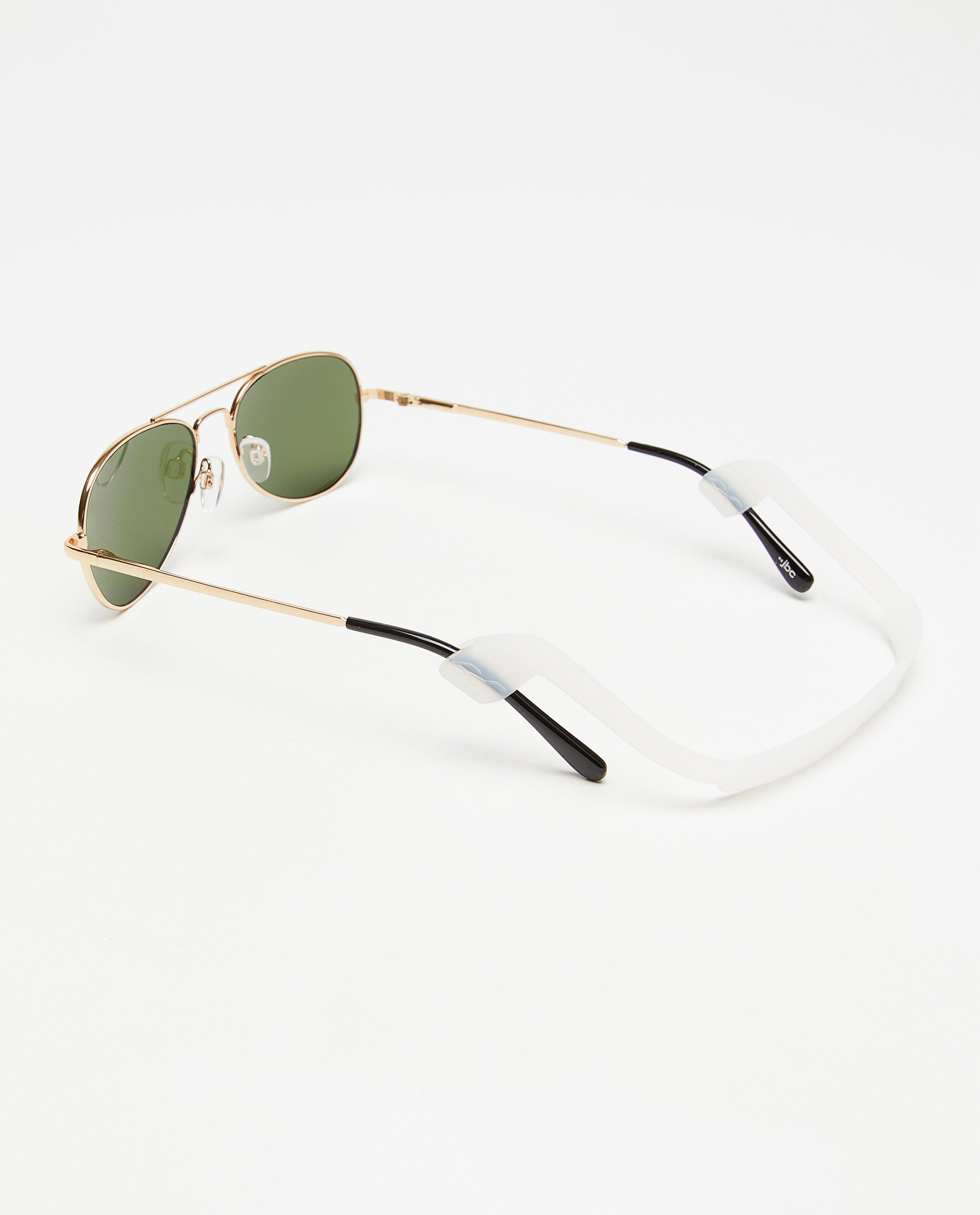 Ochelari de soare aviator aurii cu curea pentru gât, Cuddles and Smiles, galben deschis