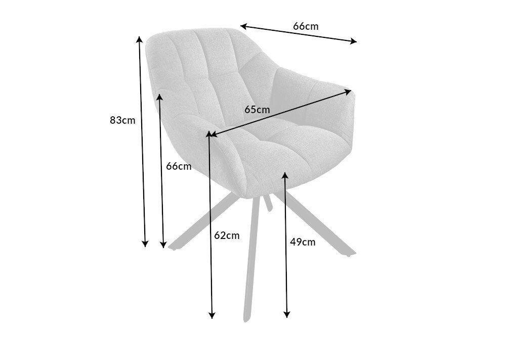 riess-ambiente Polsterstuhl PAPILLON grau / schwarz (Einzelartikel, 1 St), Esszimmer · Samt · Metall · Armlehne · 180° drehbar · Modern Design