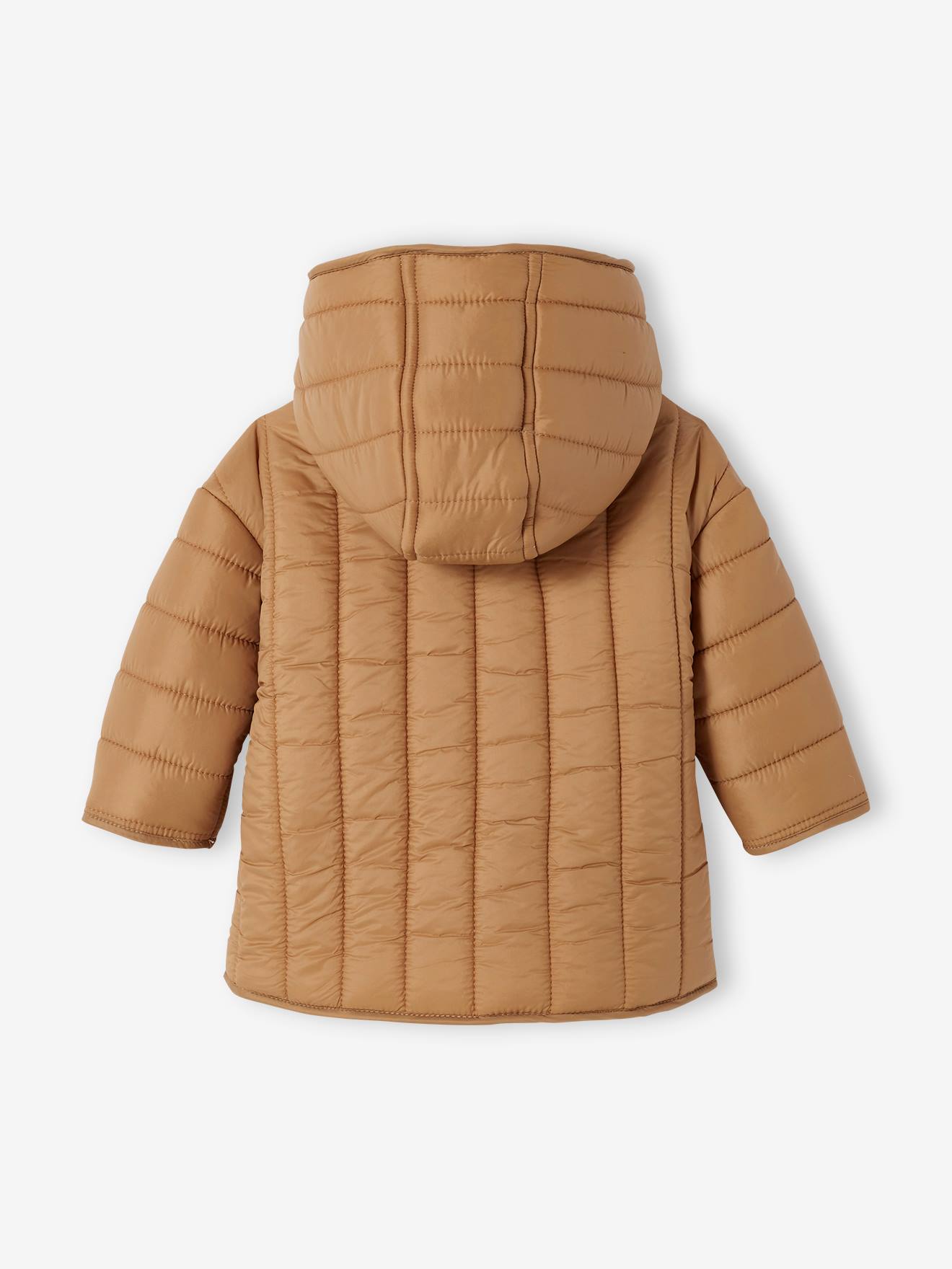 Manteau bébé matelassé avec capuche marron